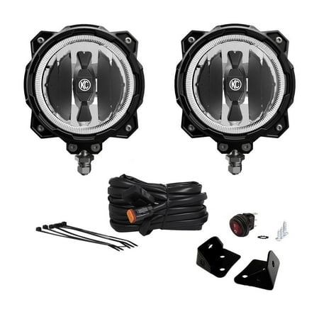 KC Hilites 97101 07-18 Wrangler Jk Led 6In Sae Ece Driving 2 Light System Black