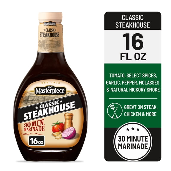KC Masterpiece Classic Steakhouse Marinade, 16 fl oz Bottle