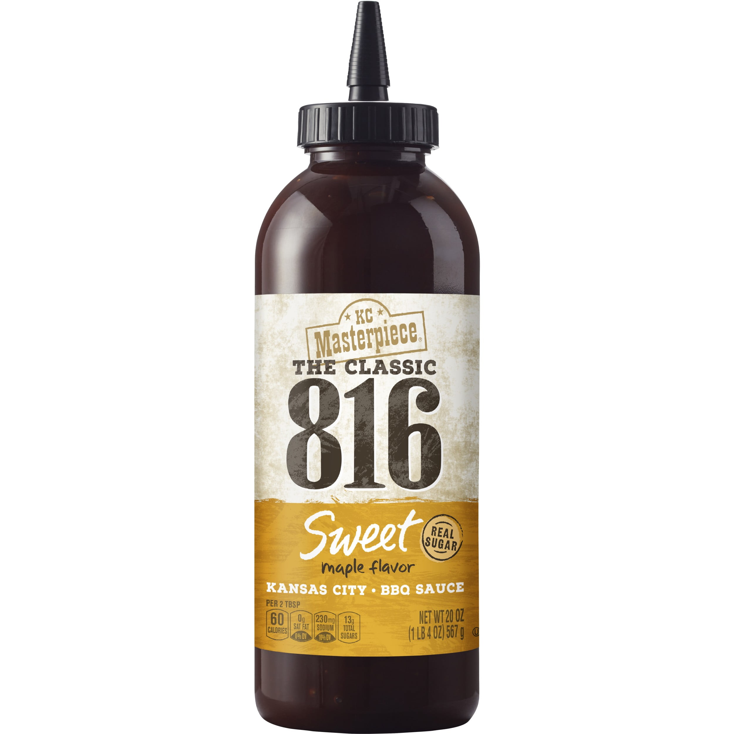 KC Masterpiece Easy Squeeze Classic 816 Sweet Maple BBQ Sauce, Gluten Free - 20 Ounces
