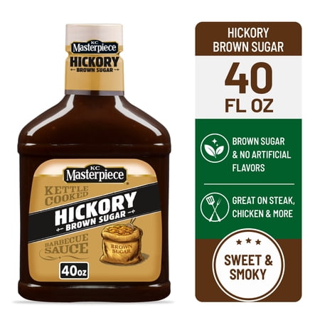 KC Masterpiece Hickory Brown Sugar Barbecue Sauce, 40 fl oz Bottle