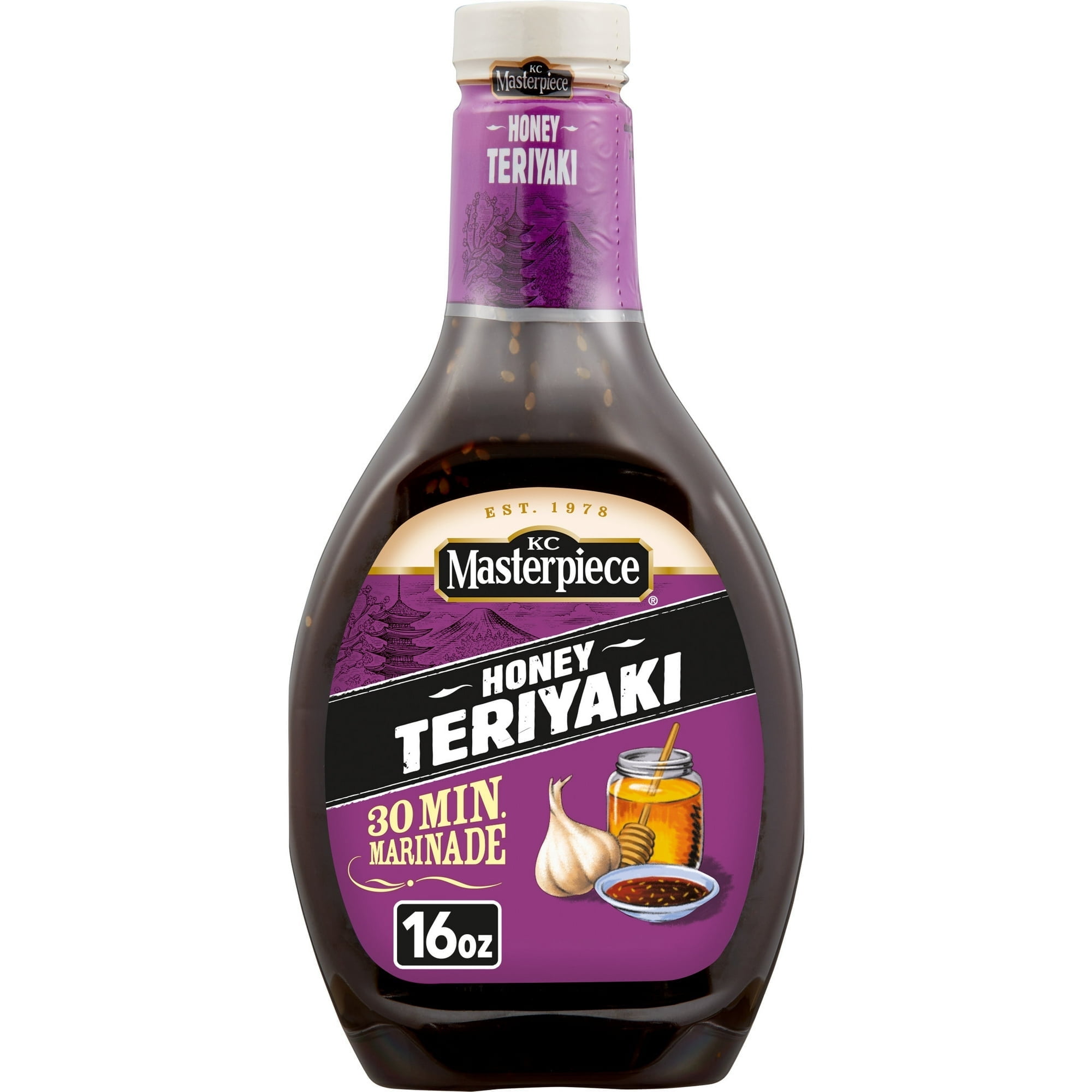 KC Masterpiece Honey Teriyaki Marinade 16 Fluid Ounces (Pack of 4)