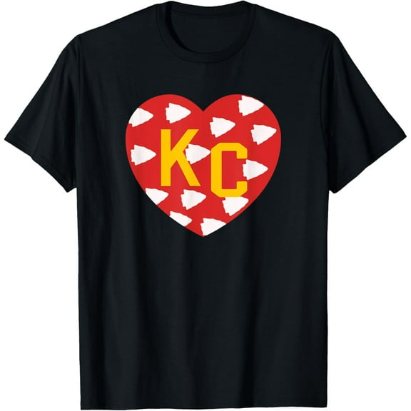 KC Red/Yellow Kc Heart Love Letters Cool Kansas City Hearts T-Shirt