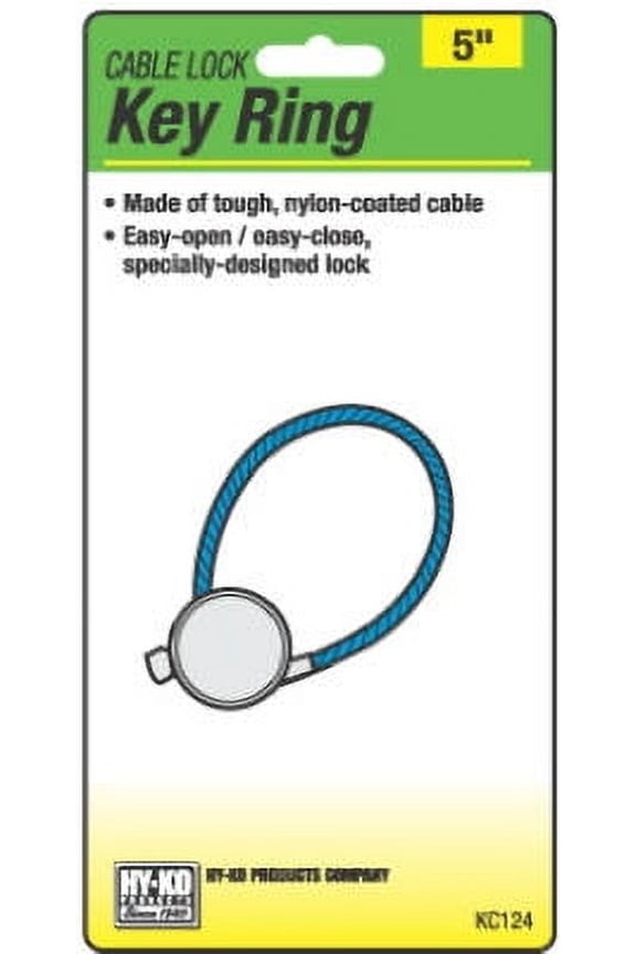 KC124 Cable Key Ring, 5 in, Steel