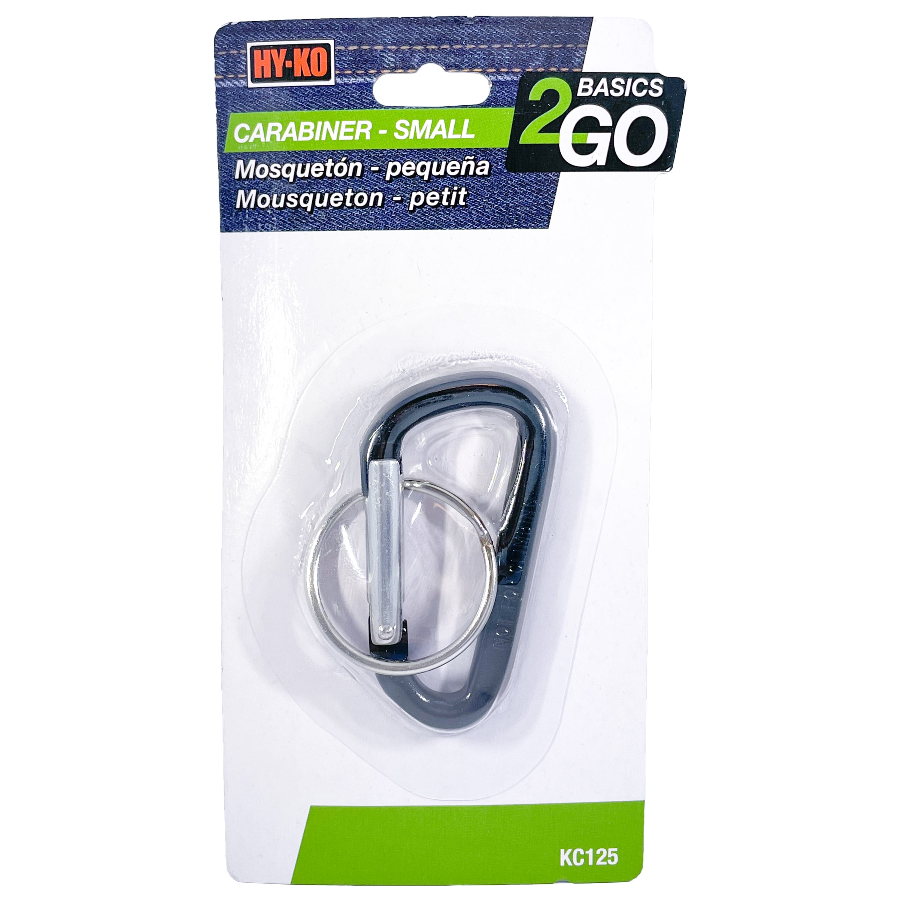 KC125 Small Lightweight Key Ring C-Clip, For Use with Belt Loops