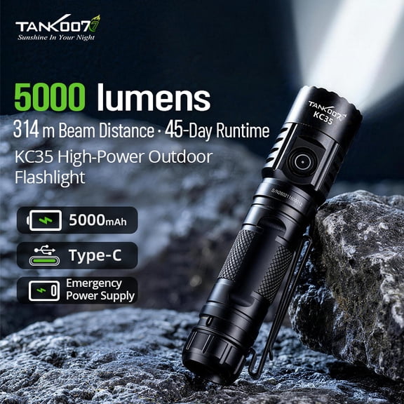 KC35 5000 Lumen Rechargeable Flashlight, Hight Lumen Flashlight