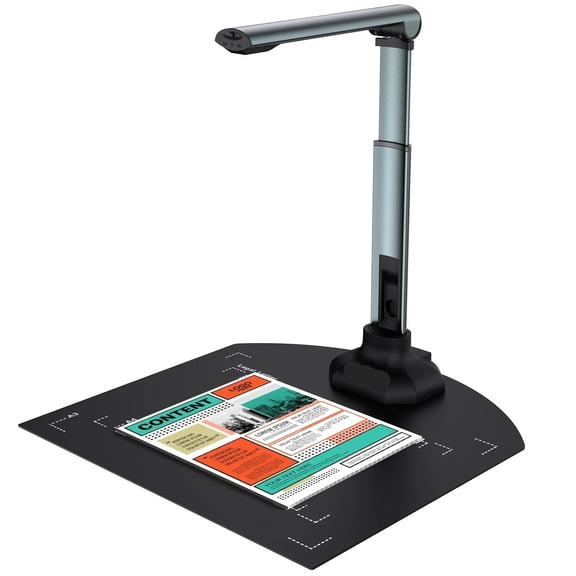 KC6A07  USB Document Camera for Teachers Laptop A3/A4 Size Portable Book Document Scanner with Extension Stand OCR Zoom Paint Tool