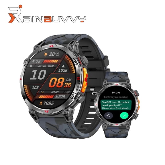 KC93 GPS Smart Watch 1.56 Inch 650mAh Bluetooth 5.3 Altitude Barometric Measurement Compass 30m Water Resistance Health Monitoring Sports Watch Multiple Options