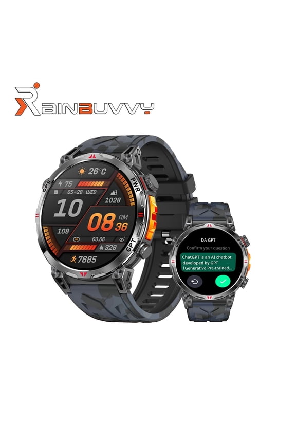 KC93 GPS Smart Watch 1.56 Inch 650mAh Bluetooth 5.3 Altitude Barometric Measurement Compass 30m Water Resistance Health Monitoring Sports Watch Multiple Options