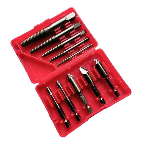 KCAHPAN 10Pcs Wire Break Extractor Remover Twist Drill Bit Set Conventional Tip Steel