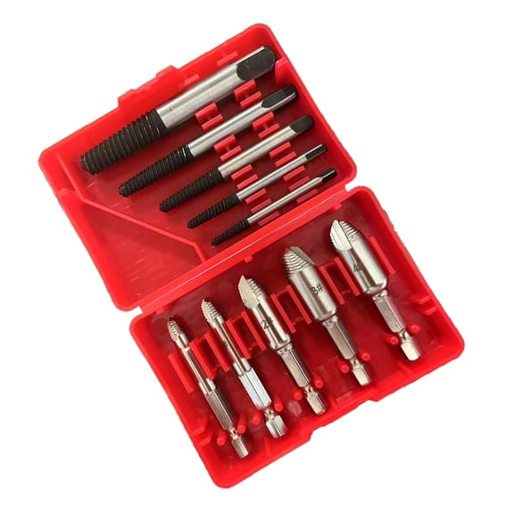 KCAHPAN 10Pcs Wire Break Extractor Remover Twist Drill Bit Set Conventional Tip Steel
