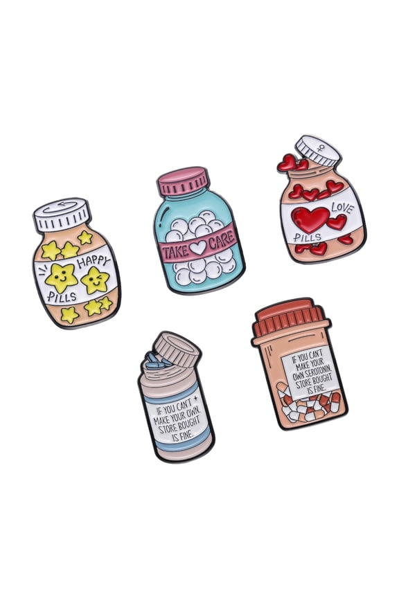5Pieces Cartoon Lapel Pin Nurse Doctor Badges Enamel Pin Funny Brooch Pin