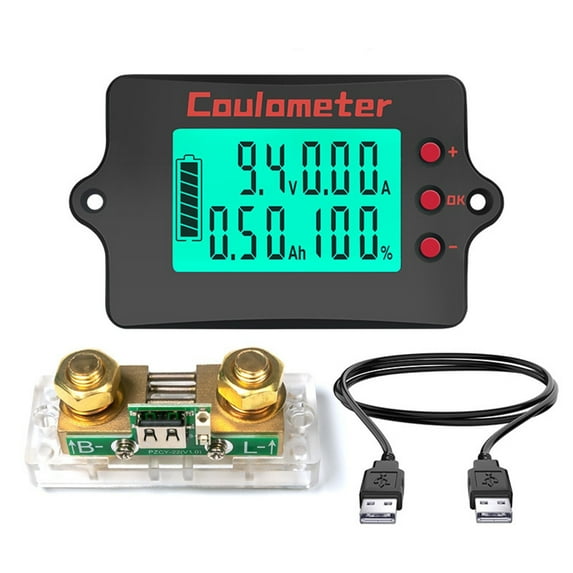 KCAHPAN Battery Meter Battery Coulomb Counter with 1m Data Cable for Diversed Use