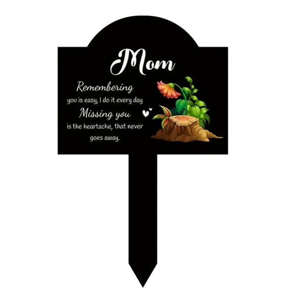KCAHPAN Cemetery Memorial Cemetery Mom Dad Grave Marker Acrylic Stake for Indoor and Outdoor Use Memorial Graveside Sign