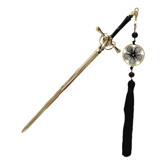 KCAHPAN Cool Swords Theme Hairpiece Swords Hairpin Comfortable Alloy Texture Hair Decors Tassels Hair Clip Suitable for Daily We