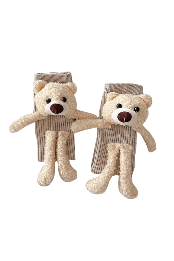 Cotton Toddler Socks Kids Crew Socks 3D Doll Ankle Socks Cotton Boot Socks for Girls Boys Winter Warm Ankle Crew Socks