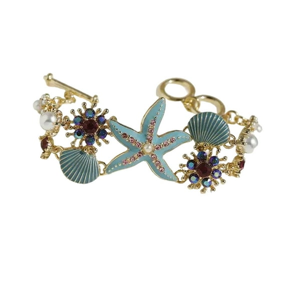 KCAHPAN Lovely Ocean Necklace Elegant Starfish Shell Pearls Bracelet Delicate Jewelry