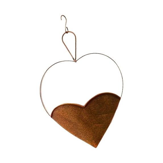 KCAHPAN Indoor Outdoor Iron Plant Hanger Heart Shape Design Hanging Flower Holder with Hook Perfect for Garden Window Display