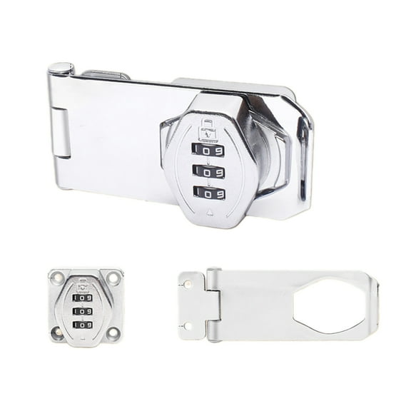 KCAHPAN Multipurpose Without Key Bifold Door Lock Combination Twist Knob Hasp Latches for Cabinet and Closet Double Door