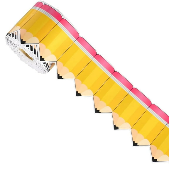KCAHPAN Pencil Pattern Border Trim Wall Sticker 59ft for Classroom Notice Board