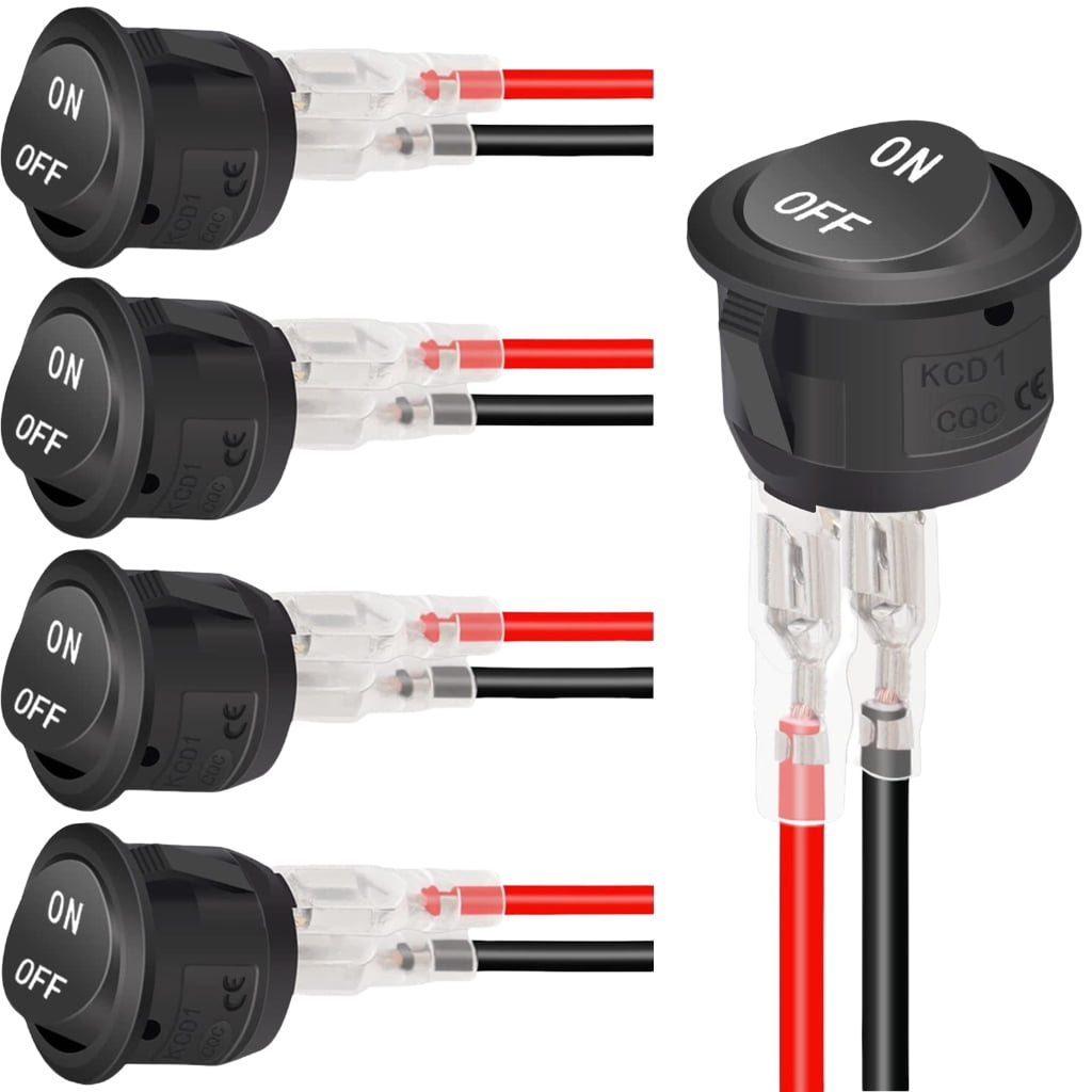 2wire Rocker Switch KCAHPAN Set Of 5 Two Way Round Rocker Switches Featuring 15CM ...
