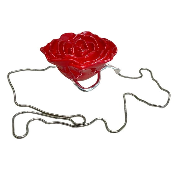 KCAHPAN Stylish Rose Clutch Purse 3D Flower Shape Shoulder Bag for Fashion Socialites