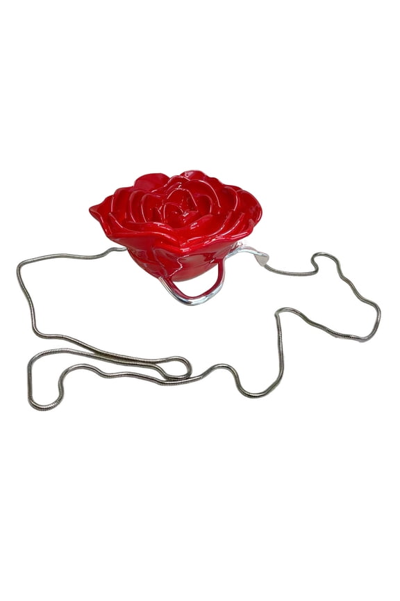 Stylish Rose Clutch Purse 3D Flower Shape Shoulder Bag for Fashion Socialites