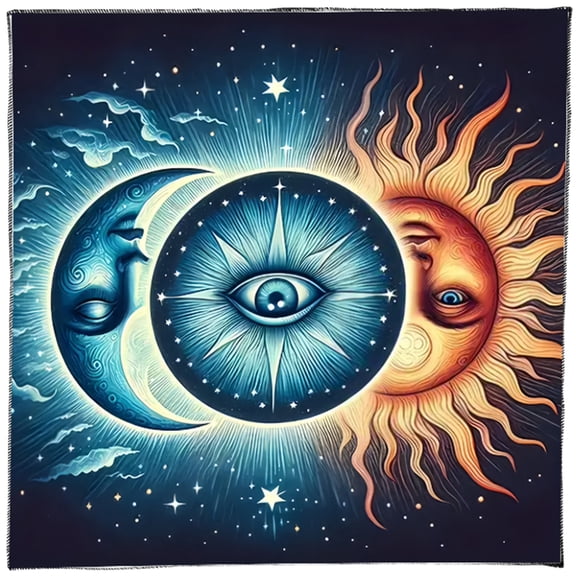 KCAHPAN Tarots Tablecloth Tapestry Flower Moon Sun Altars Cloth Witchcrafts Supplies