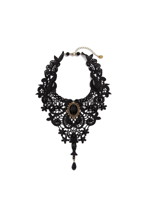 Elegant Lace Gothic Necklace with Blood Drop Pendant Women Choker Neck Chain Choker Retro Punk Accessories
