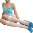 thumbnail image 1 of KCAHPAN Womens Fishnet Knee Highs Stockings Ruffle Lace Top Over the Calf Socks Summer Sheer Mesh Knee Highs Socks Streetwear, 1 of 20