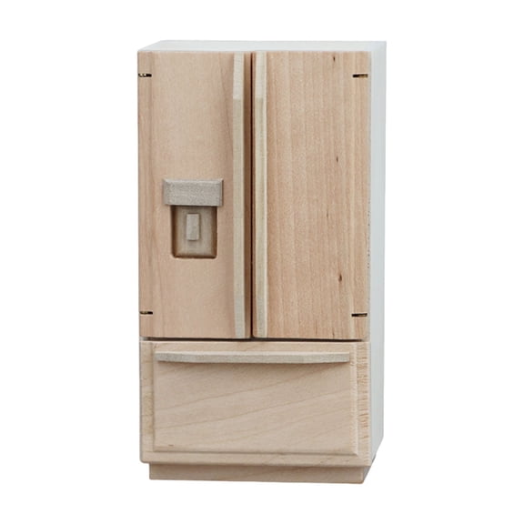 KCAHPAN Wooden Miniature Fridge Model Figurine For Dollhouses Decoration Scene Display