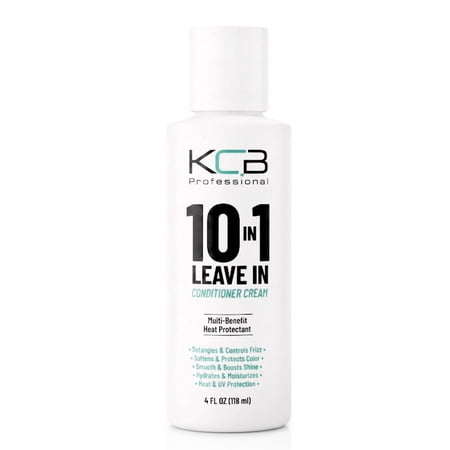 KCB Professional 10 in 1 Leave-in Conditioner Cream, Heat Protectant that Smooths, Conditions, Detangles, Strengthens, and Reduces Frizz, All Hair Types, 4 Fl Oz