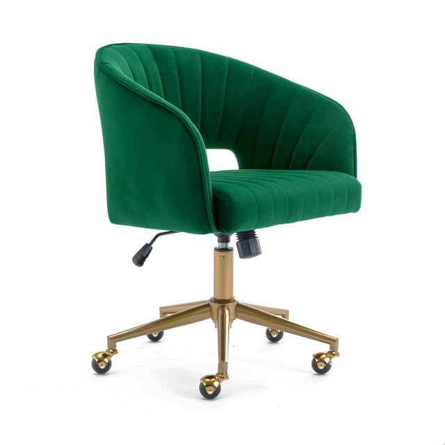 KCC Home Office Chair Swivel Velvet Desk Chair Accent Armchair Upholstered Modern Tufted Chairs