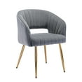 thumbnail image 1 of KCC Modern Accent Dining Chairs, Upholstered Velvet Home Office Desk Chairs with Hollow Back, Tufted Vanity Chairs Side Chairs with Gold Metal Legs for Living Room Restaurant, 1 PC &Dark Gray, 1 of 11