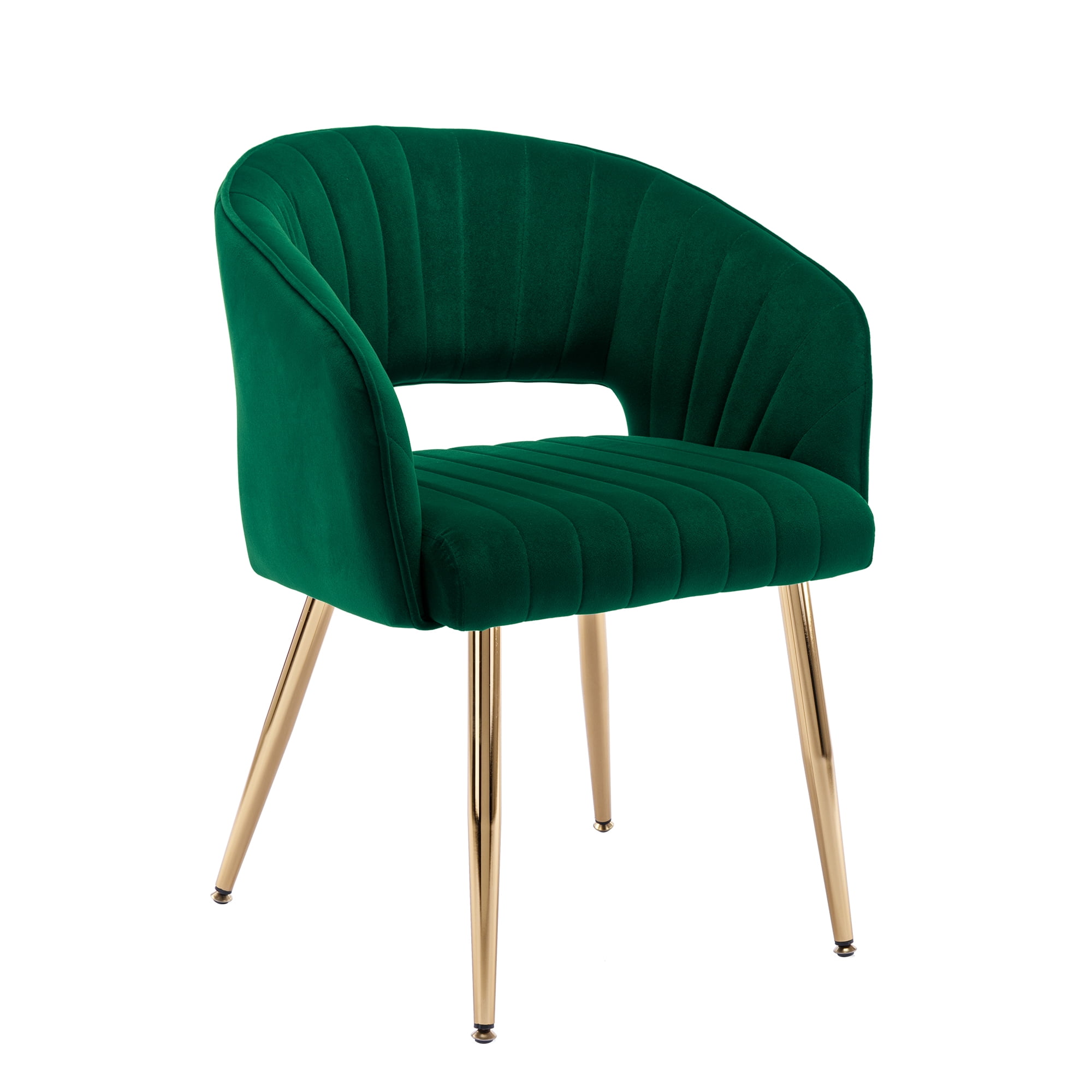 KCC Modern Accent Dining Chairs, Upholstered Velvet Home Office Desk Chairs with Hollow Back