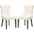 thumbnail image 1 of KCC Teddy Dining Chairs Set of 2, Upholstered High-end Tufted Dining Room Chair with Nailhead Back Ring Pull Trim Solid Wood Legs, Contemporary Nikki Collection Modern Style for Kitchen, Cream, 1 of 10
