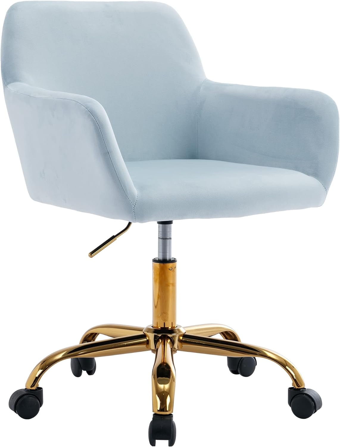 KCC Velvet office Desk Chair Teens Velvet High Back Home Makeup Adjustable Swivel Armchair, Blue