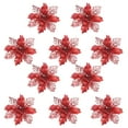 thumbnail image 1 of KCEHTA 10 Pcs Christmas Glitter Poinsettia Flowers, Poinsettia Artificial Christmas Flowers, Christmas Tree Flower Decorations, Pointsetters Flowers for Christmas Trees, Wreaths, Garlands, 1 of 1