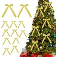 thumbnail image 1 of KCEHTA 12 Pcs Yellow Velvet Ribbon Bows for Christmas Tree, Velvet Christmas Tree Bows, Christmas Wreath Bows, Vintage Velvet Ribbon Bows for Wreaths Garland Christmas Tree Decorations, 1 of 5