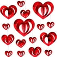thumbnail image 1 of KCEHTA 16 Pcs Valentine's Day Hanging Hearts Decorations, Swirl Hollow Red Heart Ornaments, Valentine Hearts Decorations, Valentine Ornaments for Valentines Decorations Indoor Home Office Ceiling, 1 of 6