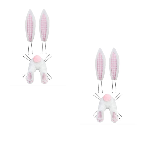 KCEHTA 2 Pcs Bunny Butt Wreath Attachment Easter Bunny Butt Ears Wreath Kit Spring Home Door Decor