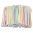 thumbnail image 1 of KCEHTA 200 Pcs Flexible Plastic Straws, Bendable Straws Plastic Drinking Straws, Colorful Bendy Straws, Striped, Assorted Colors, 8'' High, 1 of 7