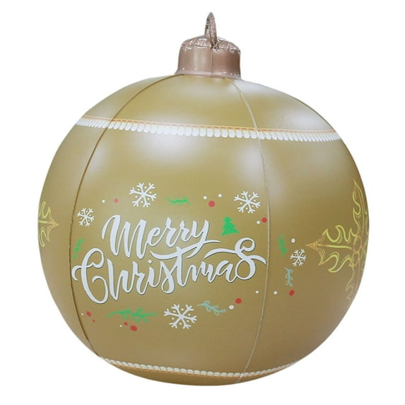 KCEHTA 24 Inch Outdoor Christmas Decorated Ball Large PVC Christmas Decorated Ball Ornaments Christmas Ball Ornaments for Holiday Yard Lawn Porch Decor