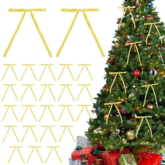 KCEHTA 24 Pcs Velvet Christmas Tree Bows, Velvet Christmas Bows for Christmas Tree Rustic Vintage Velvet Ribbon Bows for Crafts Wreaths Gift Warpping