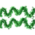 thumbnail image 1 of KCEHTA 2Pcs 6.56 FT St Patricks Day Tinsel Garland, Green Shamrock Garland Decor, Irish Birthday Party Decorations, 1 of 7