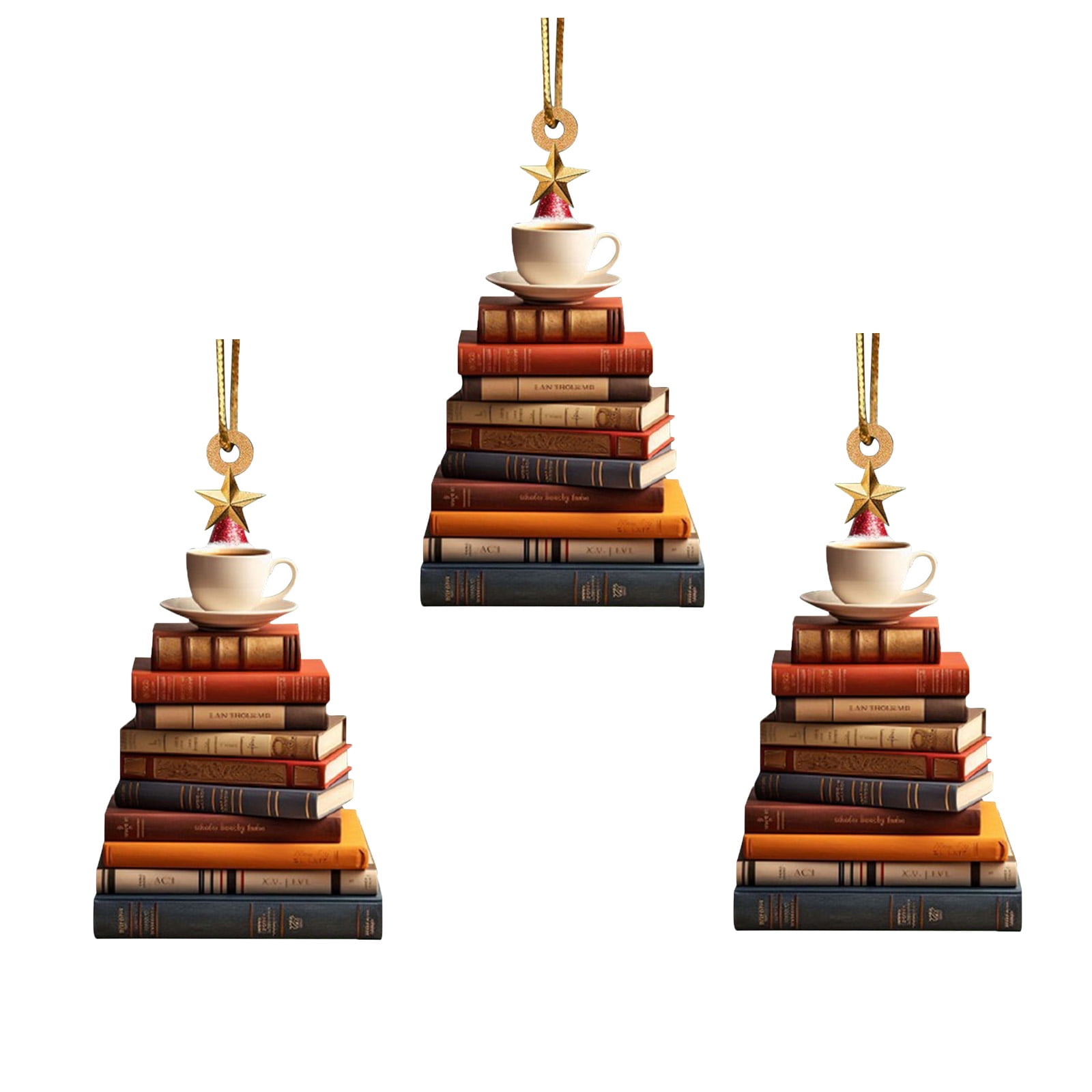 KCEHTA 3 Pcs Christmas Book Tree Ornaments, Book Lover Christmas ...