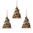 thumbnail image 1 of KCEHTA 3 Pcs Christmas Book Tree Ornaments, Book Lover Christmas Ornaments, Stacked Books Christmas Ornaments, Christmas Tree Shape Bookshelf Pendant, Christmas Tree Ornaments for Book Lovers, 1 of 7