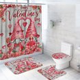 thumbnail image 1 of KCEHTA 4 Pcs Valentine's Day Shower Curtain Set with Non Slip Rugs Toilet Lid Cover U Shape Bath Mat Love Heart Shower Curtain Valentines Bathroom Decor, 1 of 6