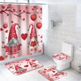 thumbnail image 1 of KCEHTA 4 Pcs Valentine's Day Shower Curtain Set with Non Slip Rugs Toilet Lid Cover U Shape Bath Mat Love Heart Shower Curtain Valentines Bathroom Decor, 1 of 6