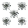 thumbnail image 1 of KCEHTA 5 Pcs Christmas Glitter Poinsettia Flowers, Poinsettia Artificial Christmas Flowers, Christmas Tree Flowers, Pointsetters Flowers for Christmas Trees, Wreaths, Garlands, 1 of 8