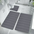 thumbnail image 1 of KCEHTA Bathroom Rug Sets 3 Piece, Memory Foam Bath Mat Set, Non Slip Bathroom Mat Set, Water Absorbent Bath Rug for Toilet and Floor, 1 of 7